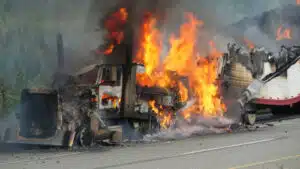 Photo of burning cars