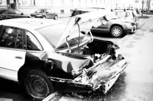 photo of crashed cars