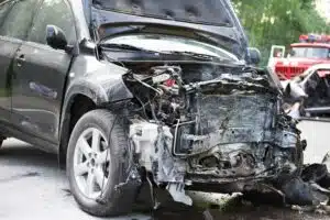 photo of crashed car